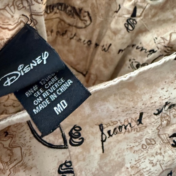 Hot Topic Disney Peter Pan Halter Sweetheart Dress, Tan Black, M - Picture 3 of 15